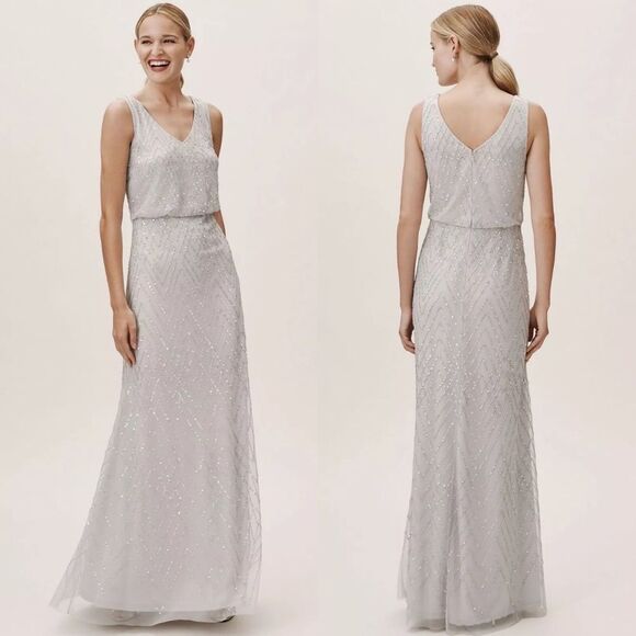 NWT BHLDN Blaise Dress Light Gray Size 4 - Picture 1 of 14